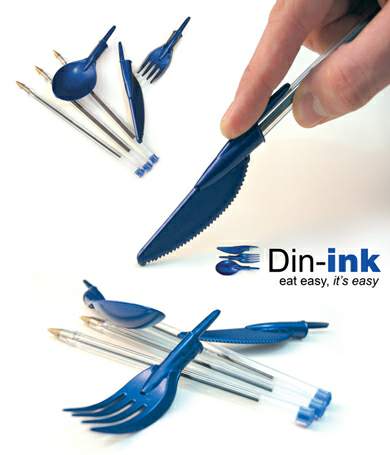 Рекламный постер оригинальных колпачков для ручек DIN-INK